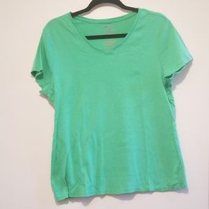 XXL Mint Green Faded Glory V-neck Shirt